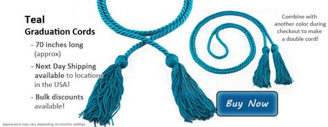 Teal Graduation Cords from Honors Graduation Graduation Lies, Honors Graduation, Graduation Cords, Cord Ties