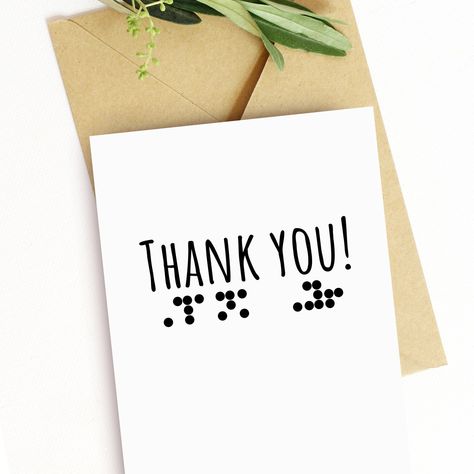 Braille Thank You Card Hand Brailled Card For Him Her Coworker Friend Grandparent Braille Reader Gift Braille Reader, Gifts Board, Kindergarten Valentines, Friends Card, Low Vision, Business Thank You Cards, Dad Son, Hand Of Cards, Business Thank You