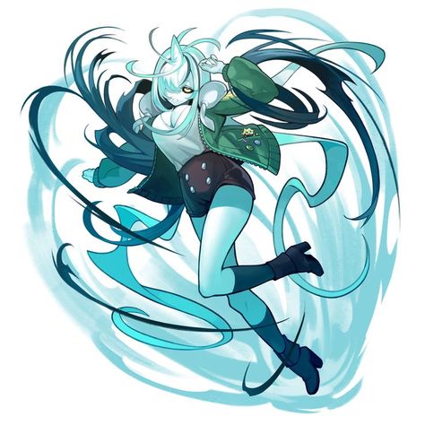 Wind Spirit Character Design, Wind Element Character Design, Dnd Air Genasi Female, Cloud Elemental, Wind Character Design, Wind Monster, Air Elemental, Wind Spirit, Mew And Mewtwo