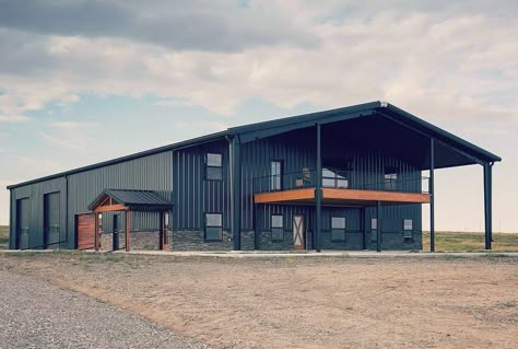 “Amazing Option For Your First Barndominium!” 📸credit: @adhouseplans Plan # 135188GRA Most questions can be answered with the… | Instagram Steel Frame Barndominium, Diy Barndominium Farmhouse, 60x80 Barndominium, Barndominium Entrance, Barndominium With Shop, Dream Barndominium, Queenslander Homes, Barn Dominium, Shop Houses