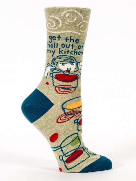 Blue Q Crew Socks | www.blueq.com Blue Q Socks, Funny Cooking, Panoramic Art, Blue Q, Women Crew Socks, Curated Gift Boxes, Crazy Socks, Beautiful Gift Wrapping, Funny Socks