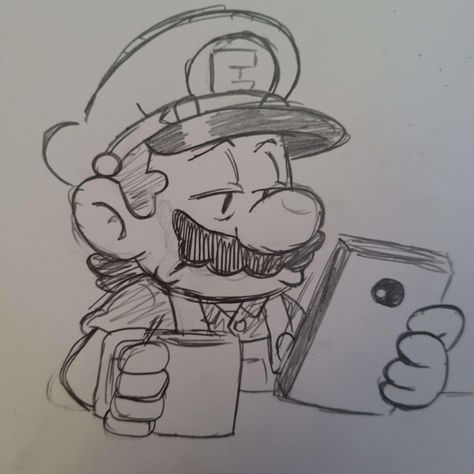 Draw 4 Uno Card, Super Mario Characters Drawing, Video Game Sketches, Mario Drawing Sketch, Marvel Drawings Sketches, Luigi Sketch, Super Mario Sketch, Mario Art Drawing, Mario Bros Drawing