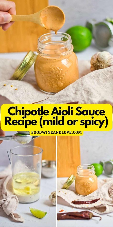 Chipotle Aioli Sauce Recipe (Vegan Chipotle Aioli Sauce Recipe, Chipotle Aioli Sauce, Easy Tortilla Soup Recipe, Aioli Sauce Recipe, Chocolate Covered Bananas Frozen, Vegan Tortilla Soup, Homemade Aioli, Vegan Chipotle, Aioli Sauce