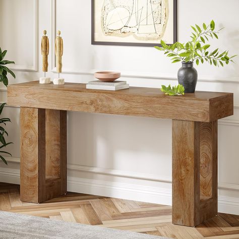 Amazon.com: Tribesigns Farmhouse Console Table, 63-Inch Long Narrow Sofa Table Behind The Couch, Wooden Rectangular Entryway Table for Entrance, Hallway, Living Room (Natural) : Home & Kitchen Wood Console Table Entryway, Table Behind The Couch, Console Table Farmhouse, Hallway Accent, Sofa Table Entryway, Farmhouse Entryway Table, Behind The Couch, Narrow Sofa Table, Narrow Sofa