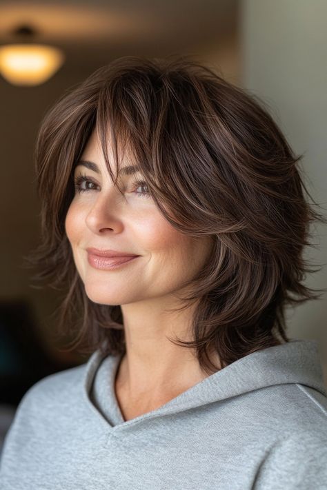 29+ Chic Shag Hairstyles for Women Over 50 in 2025 (Your Friends Will – CreativeBooster Ombré Shag, Shag With Curtain Bangs, Shag Cut, Older Women's Hairstyles, Grey Roots, Choppy Layers, Hairstyles For Women Over 50, Shag Hairstyles, Grey Ombre