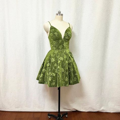 Hippie Homecoming Dress, Olive Green Hoco Dress, Green Dance Dress, Unique Hoco Dresses Short, Pink Formal Dresses Short, Moss Green Dress, Floral Homecoming Dress, Unique Hoco Dresses, Hoco 2023