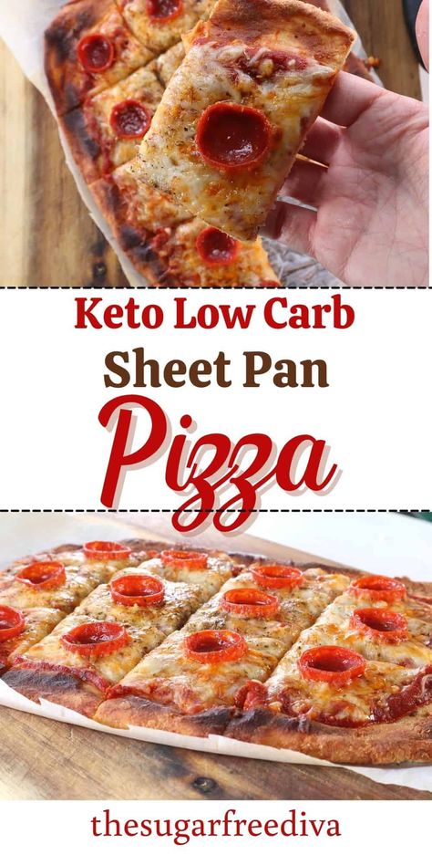 Easy Keto Sheet Pan Pizza, a simple pan pizza that is made with fathead dough and is keto, low carbohydrate, and gluten free diet friendly Keto Sheet Pan, Sheet Pan Pizza, Fathead Dough, Clean Keto, Fat Head, Keto Breads, Keto Pizza, Keto Dinners, Keto Cheese