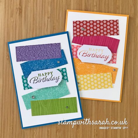 Sarah Berry, Scrappy Cards, Washi Tape Cards, Card Making Templates, Simple Birthday Cards, Dsp Cards, Scrap Cards, Cricut Cards, Card Layouts