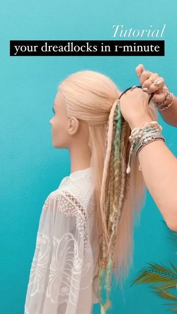 Dread Ponytail Hairstyles, Ponytail Dreads, Dread Ponytail, Dreadlock Ponytail, Diy Dreadlocks Tutorials, Diy Synthetic Dreadlocks Tutorials, Diy Synthetic Dreads How To Make, How To Make Clip In Dreadlocks, How To Install Dreadlock Extensions