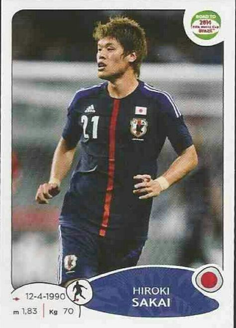 Hiroki Sakai of Japan. 2014 World Cup Finals card. Shinji Kagawa, World Cup Final, Fifa World Cup, Football Players, Fifa, World Cup, Sports Jersey, Baseball Cards, Football