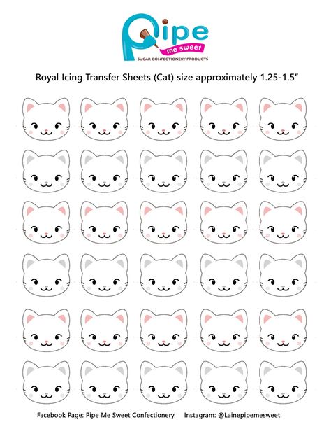 Royal Icing Patterns Templates, Piping Templates, Best Royal Icing Recipe, Royal Icing Templates, Cat Cookies, Royal Icing Transfers, Royal Icing Recipe, Icing Sheets, Royal Icing Decorations