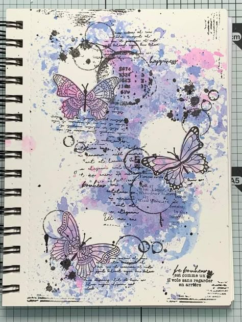 Butterfly Journal, Aesthetic Watercolor, Quick Crochet Projects, Watercolor Butterfly, Diy Journal Books, Urban Sketches, Diy Gifts For Friends, Easy Patterns, Bullet Journal Diy