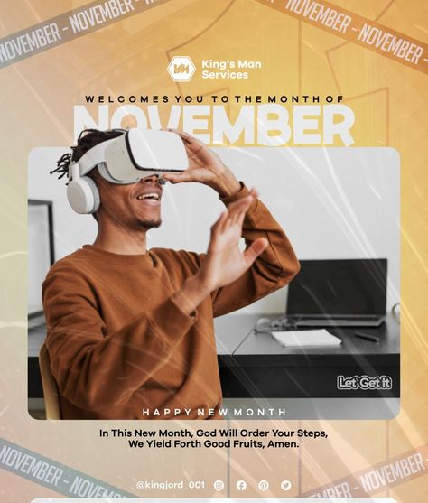 A new month flyer design Welcome To November, Happy New Month, Kings Man, Birthday Poster, Best Fruits, New Month, Christmas Is Coming, Business Flyer, Months In A Year