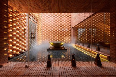 Gallery of Healing Architecture in China: Through a Sensorial and Spatial Experience - 40 Red Brick Paving, Black Brick, Glass Brick, Brick Architecture, Spa Design, Nanjing, Ancient City, The Brick, Red Walls