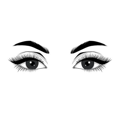 Eyes Vector, Drawn Eyes, Eyes Illustration, Eyes Sketch, Logo Design Inspiration Art, Lash Illustration, Balloon Face, Eyelash Logo, Simple Eye