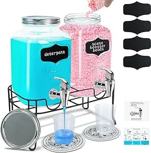 Laundry Room Upgrade, Laundry Soap Dispenser, Laundry Detergent Storage, Elegant Laundry Room, Laundry Detergent Container, Detergent Storage, Laundry Detergent Dispenser, Detergent Container, Gallon Glass Jars