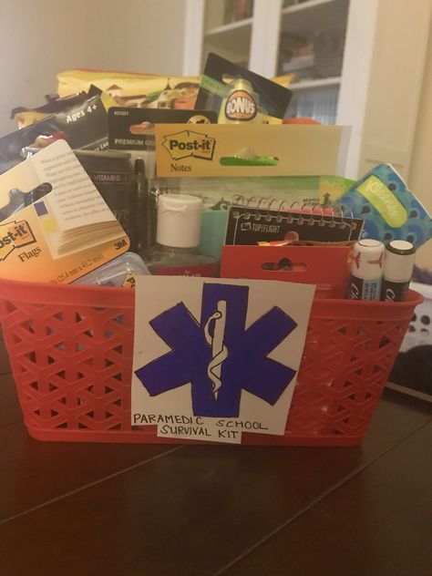 Paramedic School Survival Kit Ems Gifts, Jake Christmas, Emt Quote, Firefighter Appreciation Gifts, Firefighter Appreciation, Paramedic School, Emt Gift, School Survival Kits, Survival Quotes