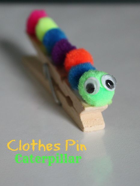 Picture of Kids Caterpillar Clothes Pin Craft Girl Scout Swaps, Caterpillar Craft, Scout Swaps, Pin Crafts, Girl Scout Ideas, Animal Crafts For Kids, Scout Ideas, Clothes Pin Crafts, Daycare Crafts