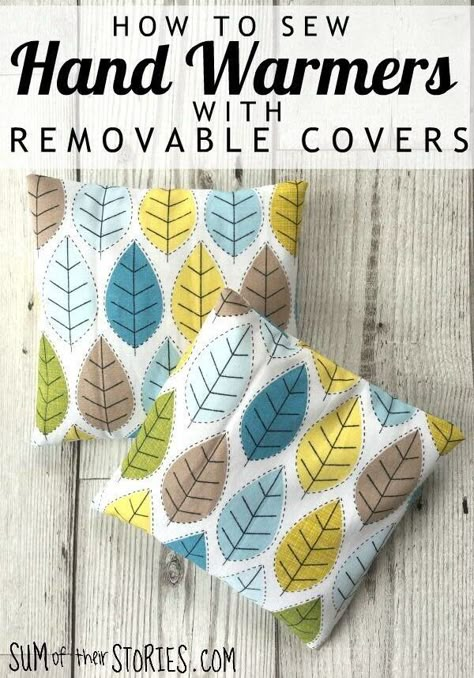 How to Sew Simple Hand Warmers with Removable Covers Harry Potter Scarf Pattern, Fabric Stash Buster, Diy Hand Warmers, Pocket Warmers, Pocket Hand Warmers, Sew Simple, Lavender Bags, Vintage Handkerchiefs, Sewing Projects For Beginners