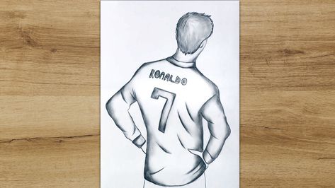 If you are a fan of cr7, watch how to draw Cristiano Ronaldo step by step, to learn to sketch cr7 with a pencil. #howtodraw #Cristiano_Ronaldo #Cristiano_Ronaldo_Drawing Cr7 Sketch, Cr7 Watch, Sketch Step By Step, Pencil Drawing Pictures, Football Player Drawing, Watercolor Painting Easy, Football Ronaldo, Football Drawing, Cr7 Jr