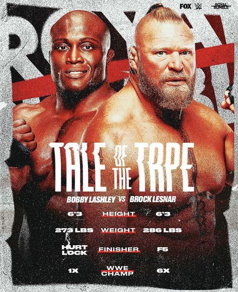 Bobby Lashley, Wwe Royal Rumble, Tape Design, Sports Design Inspiration, Brock Lesnar, Sports Graphic Design, Royal Rumble, Sports Design, Wwe