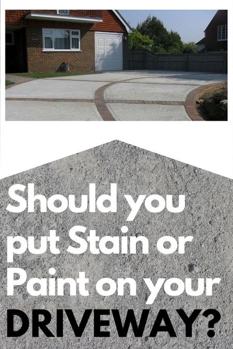 Cement Paint Outdoor, Can You Paint Concrete, Stain Driveway Concrete, Concrete Driveway Paint Ideas, Resurfacing Concrete Driveway, Driveway Staining Ideas, Old Concrete Driveway Makeover, Staining Concrete Driveway, Concrete Driveway Stain Ideas