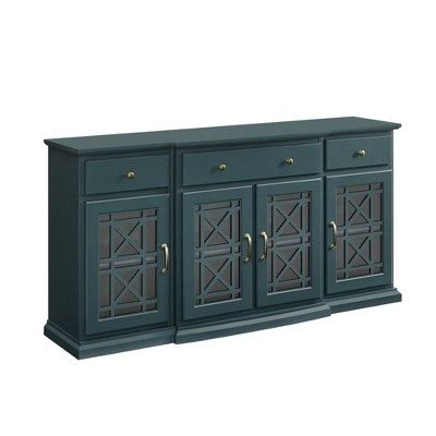 Read reviews and buy Selma Transitional 3 Tiered Ornate Fretwork Door Sideboard Dark Teal - Saracina Home at Target. Choose from contactless Same Day Delivery, Drive Up and more. Wood Glass Door, Dining Room Console, Sideboards Living Room, Kitchen Buffet, Buffets & Sideboards, Walker Edison, Cord Management, Stylish Storage Solutions, Traditional Furniture