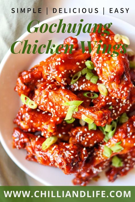 Air Fryer Gochujang Chicken Wings are a healthy alternative to fried wings! Quick and easy recipe! Gochujang Chicken Wings, Fried Wings, Gochujang Chicken, Gochujang Sauce, Air Fryer Healthy, Chicken Wing Recipes, Gluten Free Chicken, Wing Recipes, Fried Food