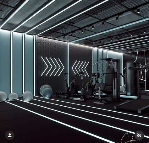 Gym Lights Design, Small Booth Design, Gym Architecture, Fitness Center Design, Small Home Gym Ideas, Body Tech, Home Gym Inspiration, Gym Lighting, Gym Design Interior