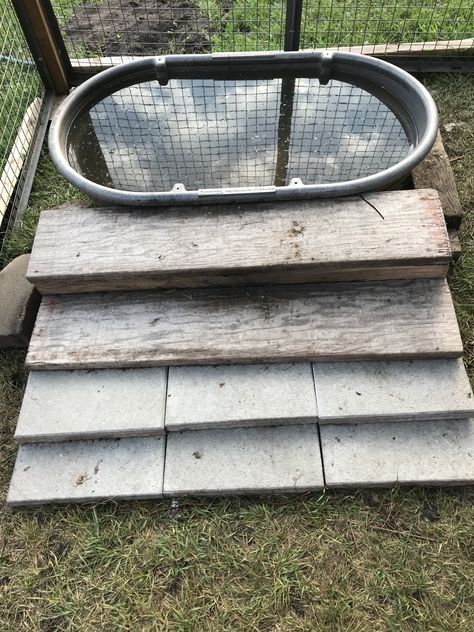 Duck Pond Ramp, Stock Tank Duck Pond Ideas, Duck Ramp Ideas, Duck Ponds Backyard Diy, Ducks Vs Chickens, Duck Pond Ideas, Duck House Diy, Duck Enclosure, Duck Pen