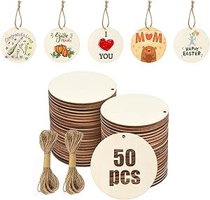 Craft Ornaments, Rope Diy, Wooden Slices, Rope Crafts Diy, Wood Tags, Wood Circles, Jute Twine, Wood Craft, Home Party