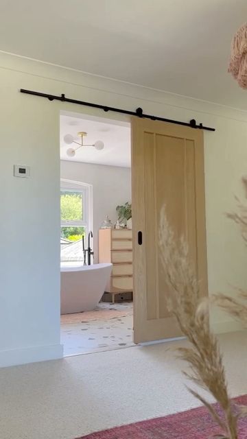 Sliding Ensuite Door, Bathroom Slide Door, Sliding Door For Bathroom, Sliding Door Bathroom, Bathroom Sliding Door, Sliding Bathroom Door, Sliding Bathroom Doors, Ensuite Ideas, House Vibes