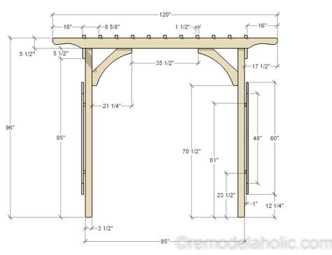 Garden Arbor @remodelaholic 302 Pergola Hardware, Build A Garden, Small Pergola, Cheap Pergola, Building A Pergola, Backyard Garden Landscape, Pergola Attached To House, Pergola Design, Garden Arbor