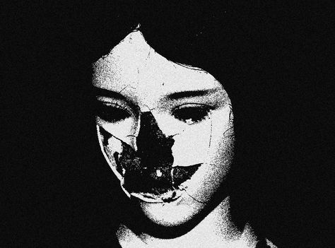 Aesthetic Black And White Pfp, Dark Avatar, 1990 Aesthetic, Black And White Horror, Avatar Black, Black Avatar, Cool Pfp, Creepy Core, Stippling Art