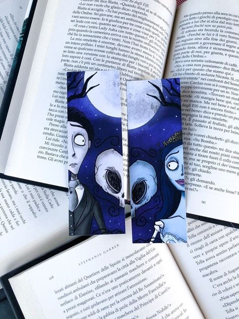 Emily Tim Burton, Shopska Salata, Victor Emily, Fandom Fanart, Creative Bookmarks, Bookmark Craft, Arte Van Gogh, Book Markers, Corpse Bride