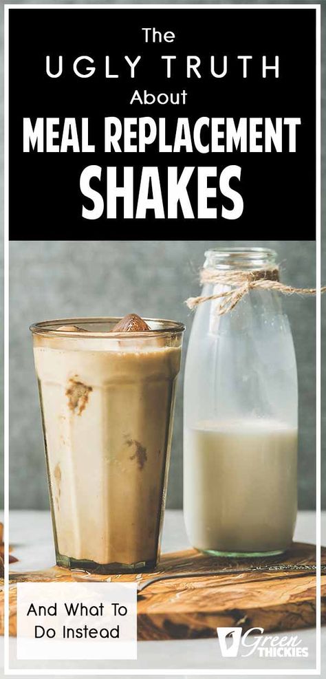 Today I am sharing the ugly truth about meal replacement shakes and answering the question, are they actually healthy?  Click the link to read the full blog post:  Click the link to read more...  #greenthickies #mealreplacementshakes #mealreplacement #shakes #proteinshakes #smoothies Healthy Meal Replacement Shakes, Best Meal Replacement Shakes, Meal Replacement Drinks, Protein Meal Replacement, Vegan Facts, Shake Diet, Nutrition Shakes, Protein Shake Recipes, Meal Replacement Shakes