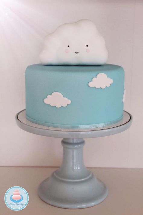 Cloud Cake - cake by Bake My Day Cake With Cloud Design, Cloud Cakes Ideas, Sky Cake Cloud, Cloud Themed Cake, Cloud Nine Birthday Cake, Nine Birthday Cake, Sky Theme Cake, Cloud 9 Birthday Cake, Birthday Cake Cloud