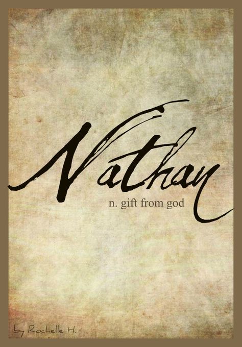 Baby Boy Name: Nathan. Meaning: Gift From God. Origin: Hebrew; English; Irish. http://www.pinterest.com/vintagedaydream/baby-names/ Nathan Meaning Name, Nathan Meaning, Hebrew Names And Meanings, Nathan Name, Biblical Baby Names Boy, Tattoo Nombres, Hebrew Boy Names, Boy Gift Ideas