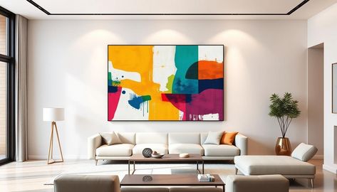 "10 Stunning Mid Century Modern Wall Art Ideas for Retro-Inspired Home Decor" Modern Wall Art Ideas, Living Room Canvas Art, Minimalist Canvas Art, White Wood Wall, Gallery Wall Living Room, Mid Century Modern Wall Art, Mid Century Modern Interiors, Mid Century Modern Walls, Wall Art For Living Room