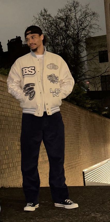 Football Jacket Outfit, Leroy Sane Style, Footballers Style, Soft Boy Aesthetic Outfits, Streetwear Boy, Cargo Pants Outfit Men, Semi Casual Outfit, Leroy Sane, Mens Winter Fashion Outfits