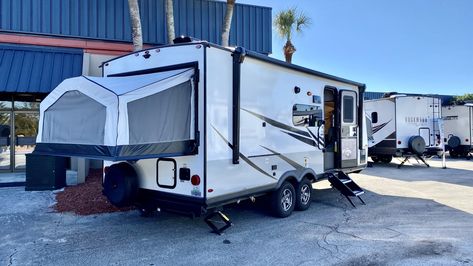 7 Best Hybrid Campers in 2022 - Getaway Couple Hybrid Travel Trailers, Rockwood Roo, Hybrid Camper, Camper Flooring, Best Travel Trailers, Wifi Booster, All Terrain Tyres, Gas Mileage, Travel Trailers