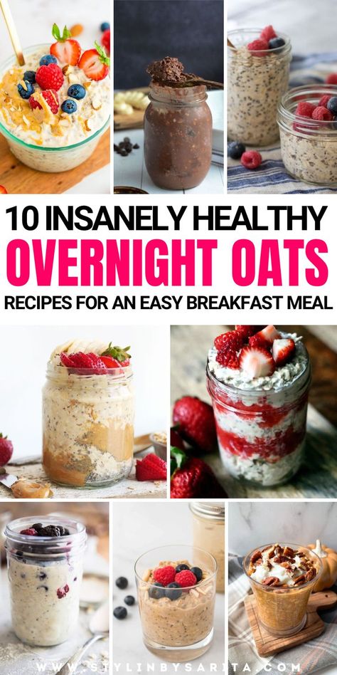 overnight oats Low Calorie Overnight Oats, Breakfast Overnight Oats, High Protein Overnight Oats, Easy Overnight Oatmeal, Rolled Oats Recipe, Breakfast Overnight, Overnight Breakfast Recipes, Oats Recipes Breakfast, Healthy Overnight Oats