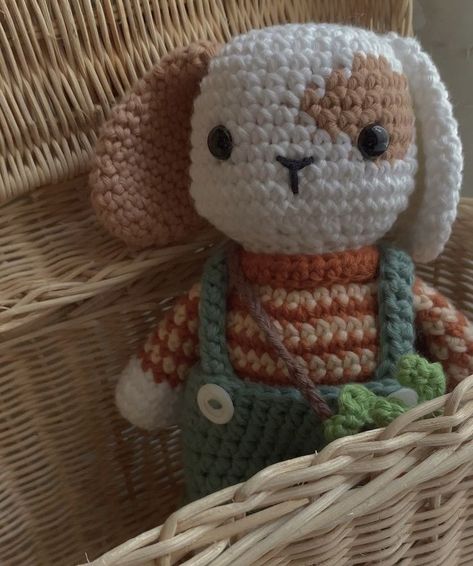 Crochet Plushie Accessories, Crochet Kerropi, Crochet Animal With Clothes, Crochet Stuffies, Easy Crochet Animals, Crochet Aesthetic, Crochet Plushies, Kawaii Crochet, Bunny Pattern