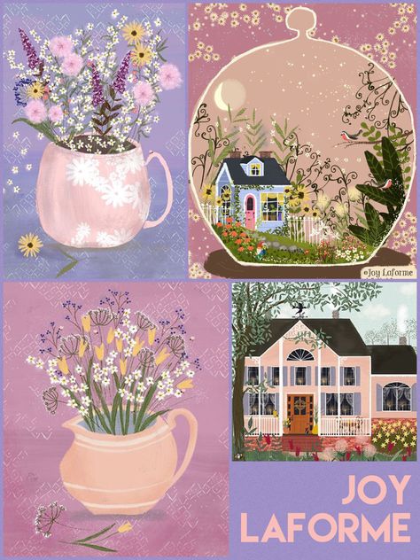 Joy Laforme Illustration, Joy Laforme, Cafe Shop Design, Print Collage, British Artist, Artsy Fartsy, Botanical Art, Drawing Inspiration, Digital Illustration