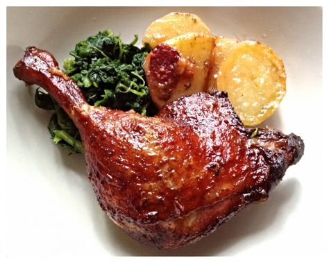 To roast duck legs: Roast at 375 for about an hour covered in foil then broil for a few minutes: Roasted Duck Legs Recipe, Duck Leg Recipes, Braised Duck, Roasted Duck, Chicken Shawarma Recipe, Pomegranate Recipes, Shawarma Recipe, Red Wine Sauce, Clam Recipes