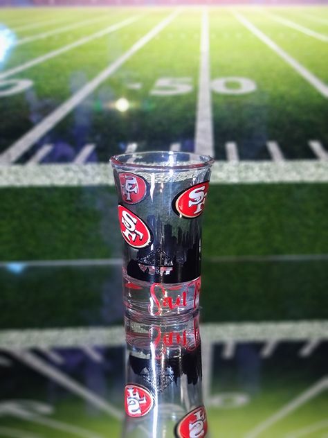 Niners nation this is the shot glass for you! Holographic Print, Golden Knights, The Shot, Coors Light Beer Can, Shot Glasses, Kobe Bryant, Beer Can, Cheetah Print, Sports Team