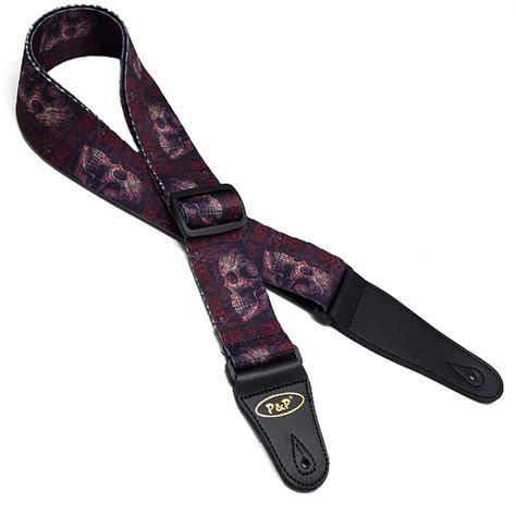 Specter Skull Pattern Guitar Strap Electric Guitar Acoustic Guitar Folk Guitar Bass Strap Electric Guitar Strap, Acoustic Guitar Strap, Folk Guitar, Big River, Guitar Gifts, Guitar Electric, Guitar Straps, Custom Strap, Skull Pattern