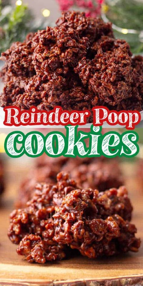 Reindeer Poop Recipe, Reindeer Poop Cookies Recipe, Easy To Make Christmas Treats, Reindeer Poop Cookies, Kids Christmas Treats, Christmas Bark Recipes, Xmas Goodies, Reindeer Poop, Homemade Slime Recipe