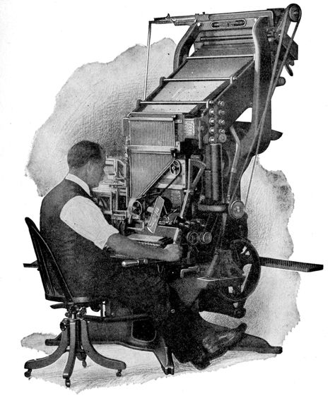 Linotype Machine - 1884 - First typesetting machine in the world - invented by Ottmar Mergenthaler in Baltimore, MD Adrian Frutiger, Letterpress Machine, Lithography Prints, Journal Fonts, Typography Love, Across The Universe, Metal Working Tools, Printing Press, Lithography