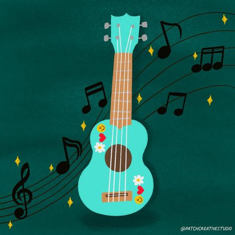 🧦⏰📷🎸🎨🖌️ Week 4: Object Week UKULELE || Day 19 🎸 #illustration #illustragram #illustrator #procreate #makearteveryday #womenartist #animation #animatedillustration #viralpost #artistsoninstagram #cuteillustrations #artistchallenge #drawingchallenge #dailydoodle #digitalart #ukulele Ukulele Illustration, Drawing Challenge, Viral Post, Make Art, Ukulele, Illustrator, Doodles, Digital Art, Quick Saves